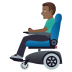 👨🏾‍🦼 man in motorized wheelchair: medium-dark skin tone display on JoyPixels